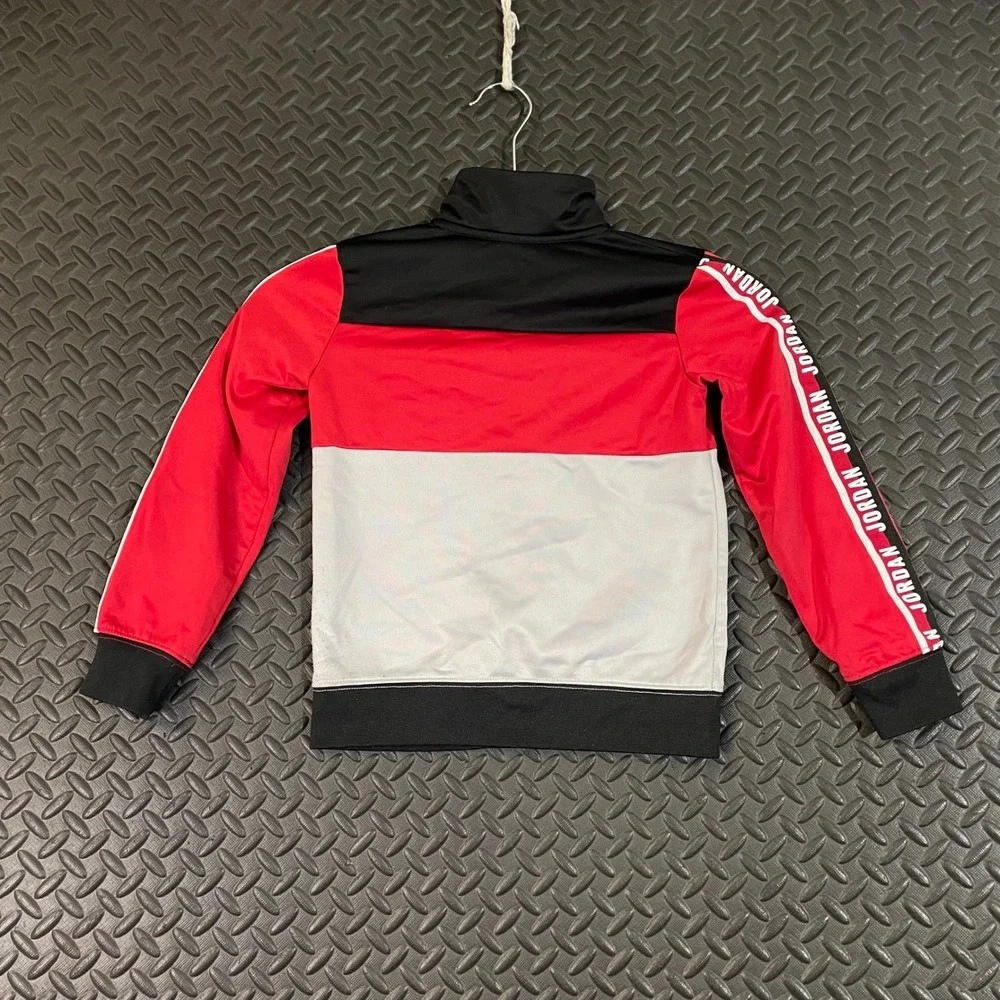 Air Jordan Red Black Gray Athletic Full Zip Track Jacket Kids Youth‎ Size Small